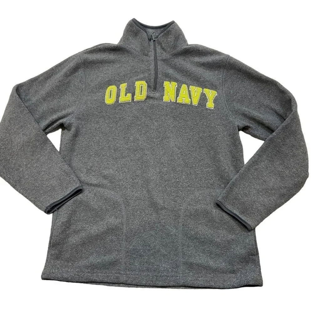 Boys Old Navy Youth Large Grey Old Navy 1/4 Zip Jacket with Pockets